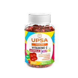 Acerola Vitamin C KIDS - 60 Kaugummis - Erwachsene & Kinder ab 3Jahren - Nahrungsergänzungsmittel, vegan, Erdbeergeschmack - Vorübergehende Müdigkeit und Immunabwehr