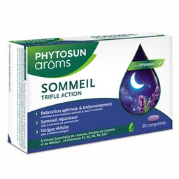 PHYTOSUN AROMS â Sommeil Triple Action Huile Essentielle Relaxation & Endormissement, Réparateur Et Fatigue Réduite (1,2,3) - 30 Comprimés