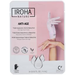 IROHA NATURE Masque gants anti-âge - Triple acide hyaluronique, bakuchiol et niacinamide