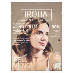 IROHA NATURE Masque comblement des rides et anti-âge avec triple acide hyaluronique