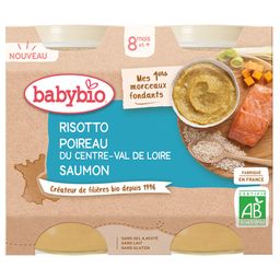 Babybio RISOTTO POIREAU DU CENTRE-VAL DE LOIRE SAUMON ab 8 Monate