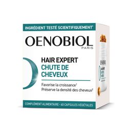 OENOBIOL HAIR EXPERT Chute de Cheveux - Nouvelle formule concentrée - Chute de cheveux- Favorise la croissance - Préserve la densité des cheveux - Complément alimentaire 60 capsules - Programme 1 mois