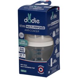 Dodie Flasche Sauger Multi-Perforiert Anti-Colic Blau +0 150 ML