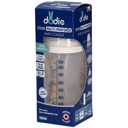 Dodie Biberon Tétine Multi-Perforée Anti-Colique Rose +3M 270 ML
