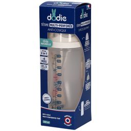 Dodie Biberon Tétine Multi-Perforée Anti-Colique Rose +6M 330 ML