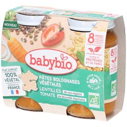 BABYBIO Vegetarische Nudeln Bolognese Linsen Tomate