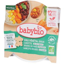 BABYBIO Vegetarisches Chili Mild Karotten Maiskörner Rote Bohnen