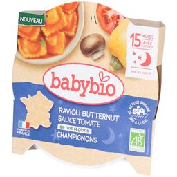 BABYBIO Ravioli Butternuss-Soße Tomate Champignons