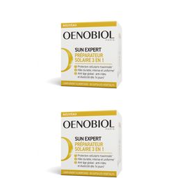 OENOBIOL - SUN EXPERT Sonnenpräparator 3in1 - Nahrungsergänzungsmittel - NEU-Dreifachwirkung- Zellschutz1 - Intensive Bräune2 - Globales Anti-Aging3- Klinisch erwiesen - 30 pflanzliche Kapseln