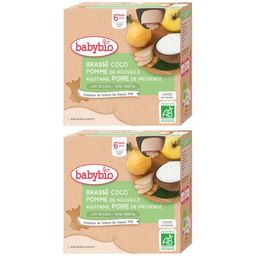 Babybio BRASSÉ LAIT DE COCO POMME DE NOUVELLE-AQUITAINE POIRE DE PROVENCE dès 6 mois