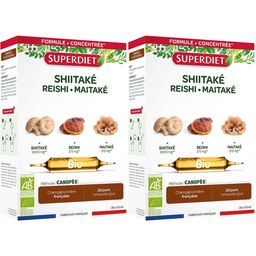 SUPERDIET Shiitake Reishi Mait Bio - 20 ampoules de 10 ml