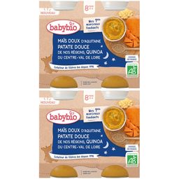 Babybio MAÏS DOUX D'AQUITAINE PATATE DOUCE DE NOS RÉGIONS QUINOA DU CENTRE-VAL DE LOIRE dès 8 mois