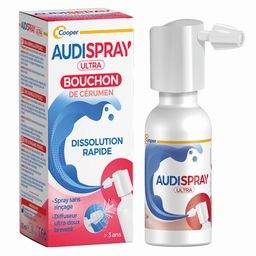 AUDISPRAY - ULTRA - Traitement Bouchon de cérumen - Dissolution rapide des bouchons de cérumen - Oreille - Spray 20ml