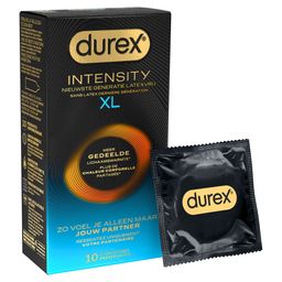 Durex Intensity Préservatifs Masculins XL | Sans Latex Ultra Fins Ultra Lubrifiés | Plus de Chaleur Corporelle Partagée*