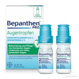 Bepanthen Pro Augentropfen 2 x 10 ml – Ohne Konservierungsstoffe, für trockene Augen