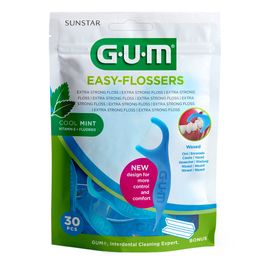 GUM® EASY FLOSSERS, Zahnseidesticks, gewachst, mint