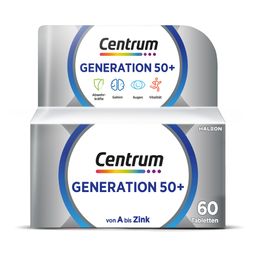 Centrum Generation Multivitamin 50+ – Hochwertiges Nahrungsergänzungsmittel mit Mikronährstoffen – Für Erwachsene ab 50 Jahren – Vitamine, Mineralstoffe, Spurenelemente