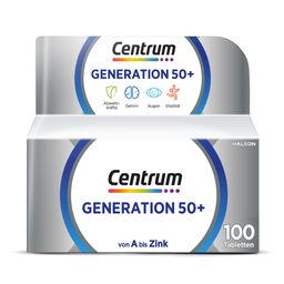 Centrum Generation Multivitamin 50+ – Hochwertiges Nahrungsergänzungsmittel mit Mikronährstoffen – Für Erwachsene ab 50 Jahren – Vitamine, Mineralstoffe, Spurenelemente
