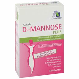 Avitale D-Mannose Plus 2000 mg Tabletten + Niacin für normale Schleimhäute