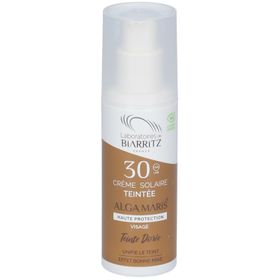 Laboratoires de BIARRITZ ALGA MARIS Crème Solaire Visage Teintée SPF30 Bio Dorée