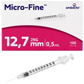 BD Micro-Fine™ 29 G 0,33 x 12,7 mm 0,5 ml + U-100 Insulin Innen sterile Insulinspritze