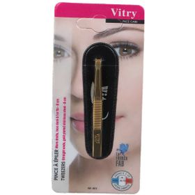 Vitry Prestige Pinzette Gerade Edelstahl vergoldet 8 cm 4012