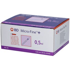 BD Micro-Fine™ 30 G 0,30 x 8 mm 0,5 ml + U-100 Insulin Innen sterile Insulinspritze