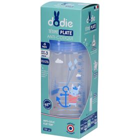 DODIE Anti-Kolik Flasche Mer Flacher Sauger 3 Geschwindigkeiten 6 Monate und mehr
