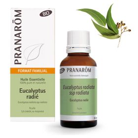 PRANARÔM - Eucalyptus Radié Bio - Huile Essentielle Chémotypée - Voies Respiratoires & Immunité - 100 % Pure Et Naturelle - HECT - 30 ml