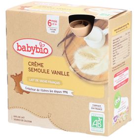 Babybio Semoule Vanille - Alimentation Biologique pour Bébé - Dessert - Goûter - dès 6 Mois