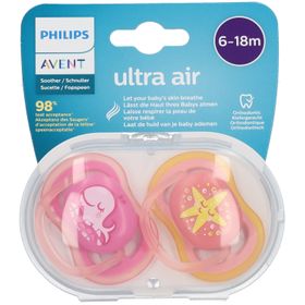 AVENT Sucette ultra air Animals 6-18 Mois (Couleur non sélectionnable)​