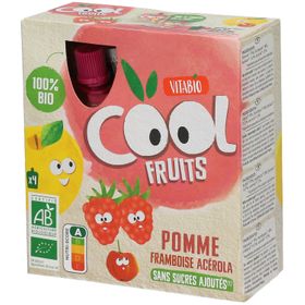 VITABIO Cool Fruits - Gourdes de fruits Pomme Framboise Acérola Bio