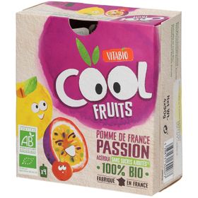 VITABIO Cool Fruits - Gourdes de fruits Pomme Passion Acérola Bio