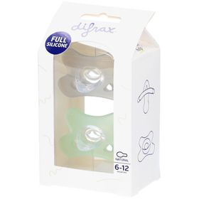 Difrax Silikonschnuller 6-12M Natural Fit - 2er-Set Haltbare Sauger - Stein-KaramellSauger