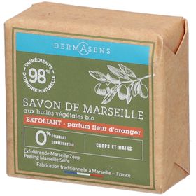 DERMASENS Savon de marseille exfoliant aux huiles végétales bio parfum fleur d'oranger
