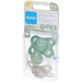 MAM Original Pure Tétines en silicone à motif Vert-écru 0-6 mois