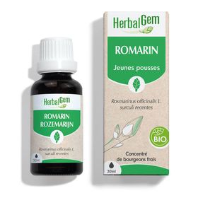 HERBALGEM - Rosmarin Bio - Nahrungsergänzungsmittel - Frischer Knospen Extrakt - Für Verdauung, Drainage, Entgiftung - 30 ml