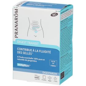 PRANARÔM - Digestarom - Digest Transit - Contribue À La Fluidité Des Selles - Huile Essentielle De Gingembre 100% Pure Et Naturelle - Riche En Fibres - Vegan - 10 Sachets