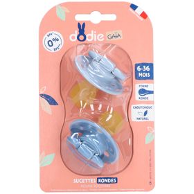 Dodie Runde Naturkautschuk-Schnuller Air 0-6 Monate