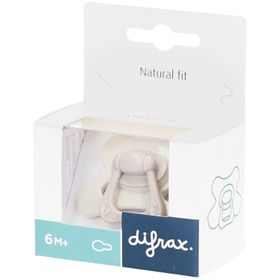 Difrax Schnuller 6M+ Natural Fit - Für Babys ab 6 Monaten mit Komfortsauger - Grau-Agatha
