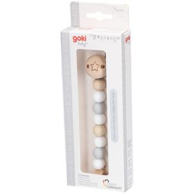 Goki Schnullerkette Stern Grau Weiß