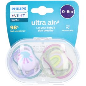 PHILIPS Avent Sucette Ultra Air Soleil/Arc-en-ciel Fille 0-6 Mois SCF085/59