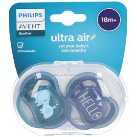 PHILIPS Avent Ultra Air Tétine 18 mois et +, Eléphantant/ Hello