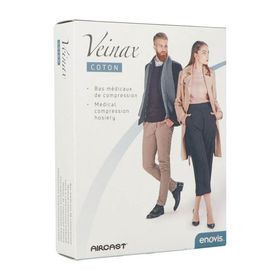 Enovis™ Veinax Mi-bas de compression médicaux Femme Coton 2 Long Noir Taille 4