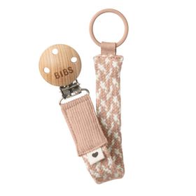 BIBS Fopspeenketting geflochten Blush/Elfenbein