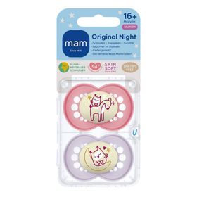 MAM Original Night Tétine silicone rose 16 mois et +