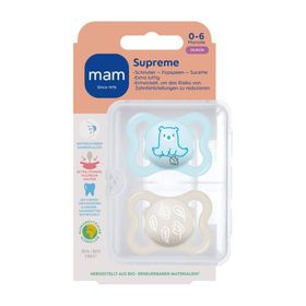 MAM Supreme Fopspeen Silikon Blau 0-6