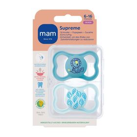 MAM Supreme Tétine  silicone bleu 6-16 mois