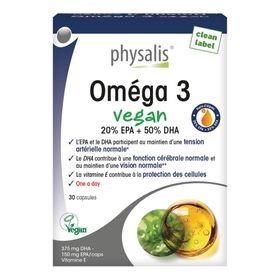 Physalis Omega 3 Vegan – 30 Kapseln mit DHA & EPA aus Algenöl