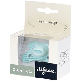 Difrax Schnuller 0-6M Natural Fit für Neugeborene - Mint und Streifen